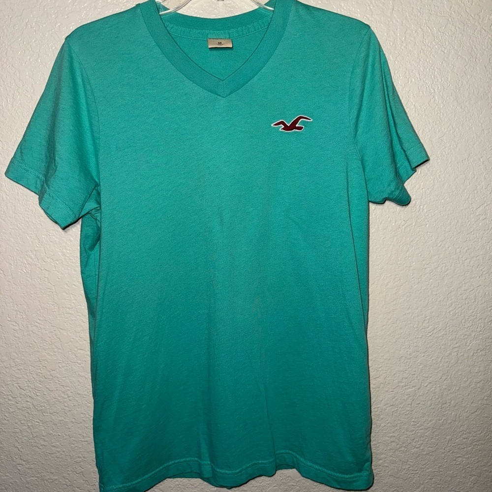 Hollister Men’s Medium Turquoise Cotton T-Shirt Short Sleeve Casual Tee